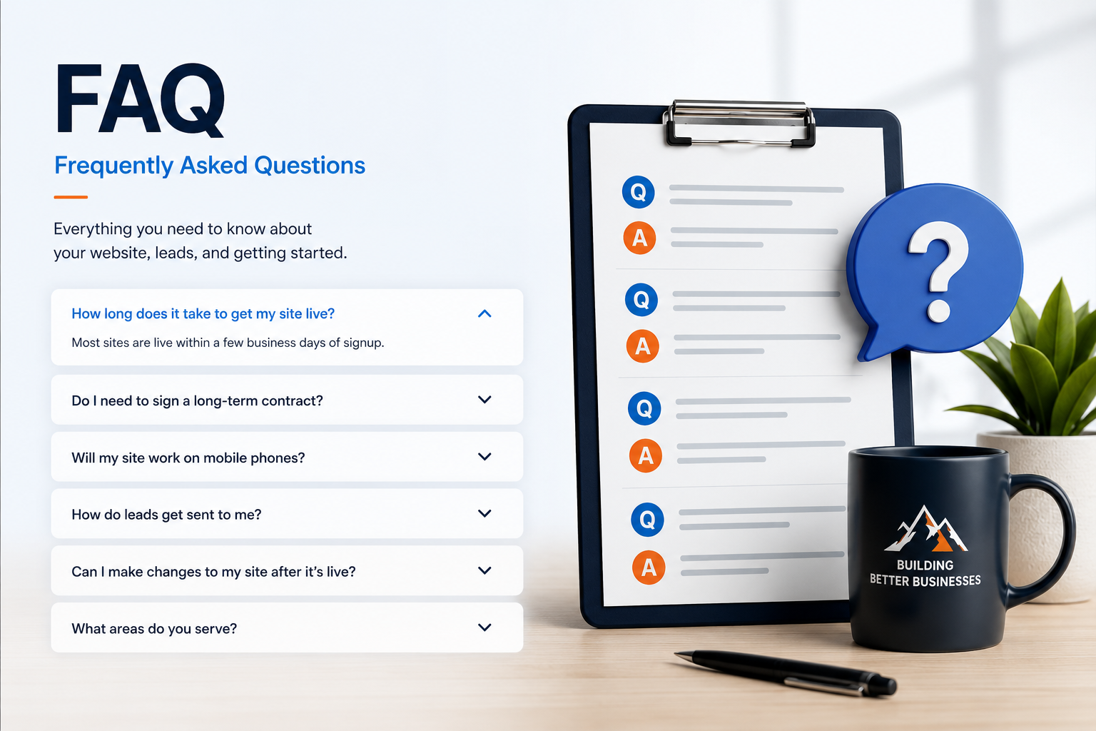 Local service business frequently asked questions